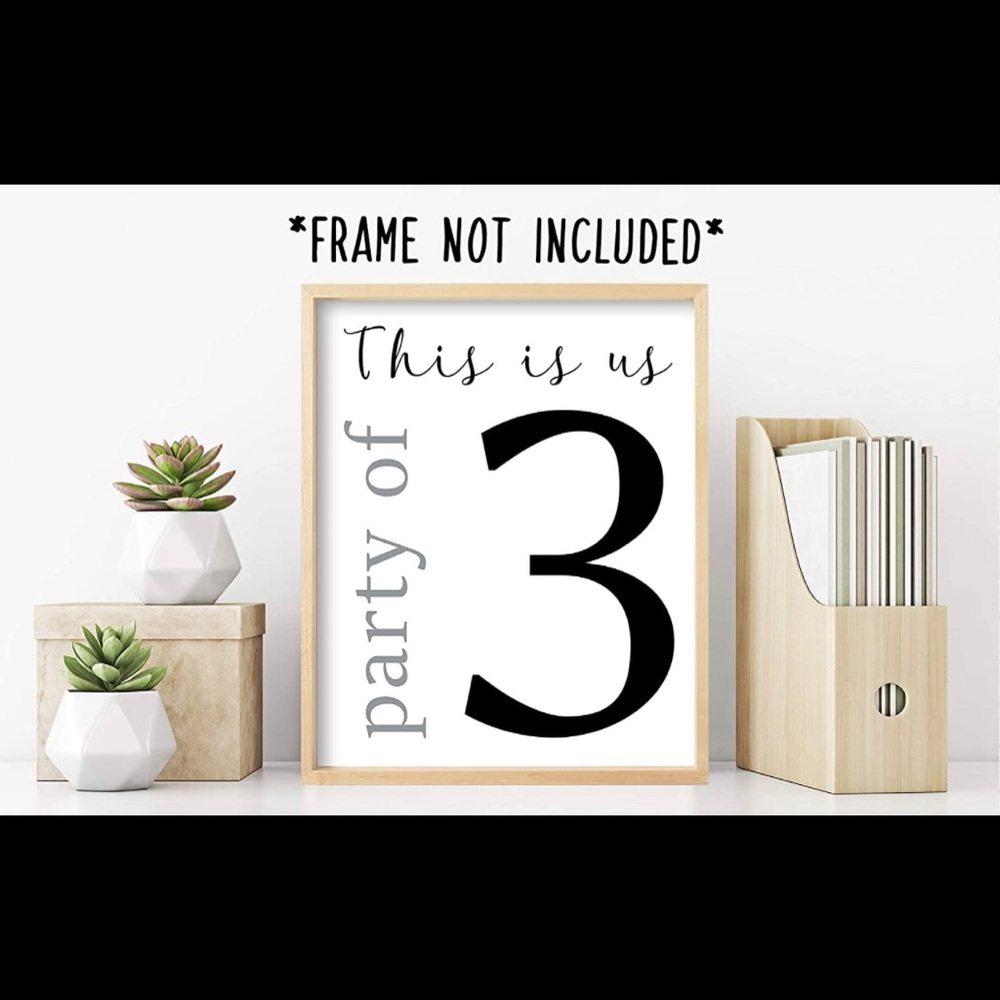 Party of 3 Wall Decor - Unframed - NEW ITEM